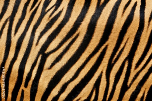 Tiger skin close-up texture flat lay background