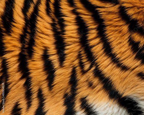 Tiger skin close-up texture flat lay background