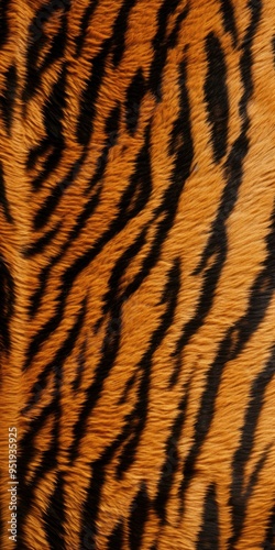 Tiger skin close-up texture flat lay background