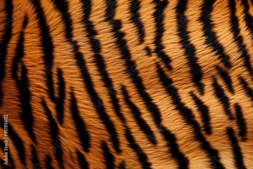 Tiger skin close-up texture flat lay background