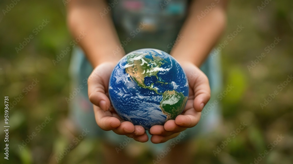 Earth in the palm of a child's hand, symbolizing the future and the importance of environmental stewardship Earth in the palm of a child's hand, symbolizing the future and the importance of environmental stewardship