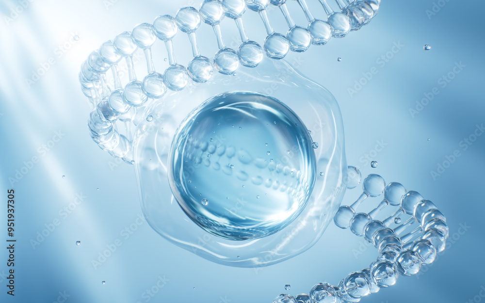 Abstract blue glass spheres, blue cells and molecules, 3d rendering. Abstract blue glass spheres, blue cells and molecules, 3d rendering.