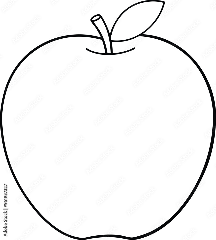 A minimalist illustration of an apple using a continuous line to define its whole shape including the stem
A minimalist illustration of an apple using a continuous line to define its whole shape including the stem