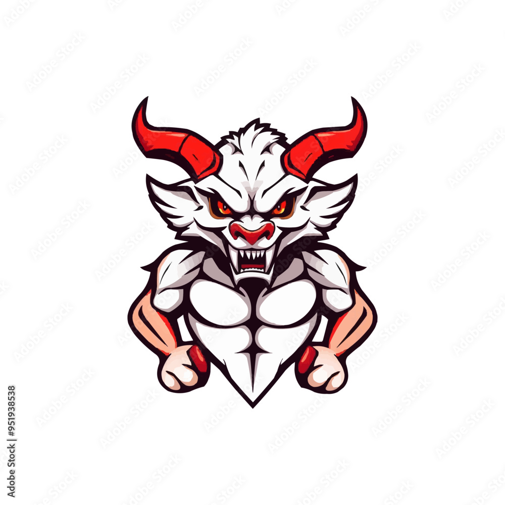 a cool demon mascot logo vector illustration. Devil head mascot logo a cool demon mascot logo vector illustration. Devil head mascot logo