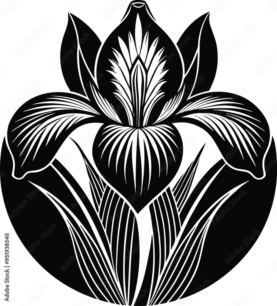 Obraz premium Elegant iris flower in a minimalist vector style perfect for modern designs and art pieces 