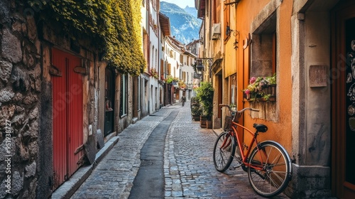 France's Annecy buildings, bicycle-friendly European streets, and European old town architecture