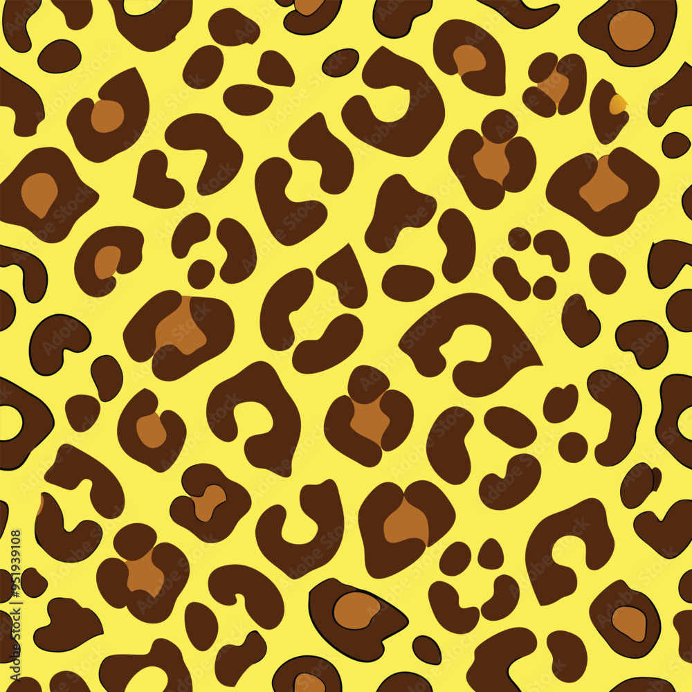 Dynamic Cheetah Seamless Print Pattern with Golden Spots Dynamic Cheetah Seamless Print Pattern with Golden Spots