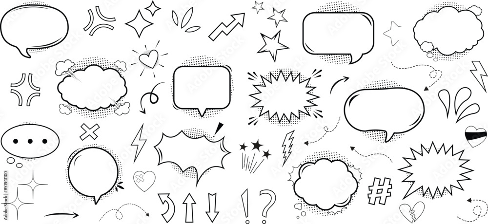 Fototapeta premium Comic Speech Bubbles set