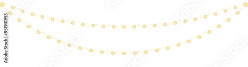 Christmas lights garland vector. Hanging glowing yellow light bulbs for winter season holiday party.