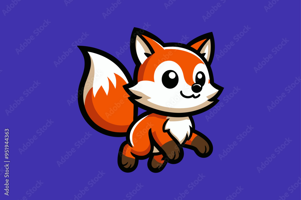 Obraz premium fox cartoon character vector