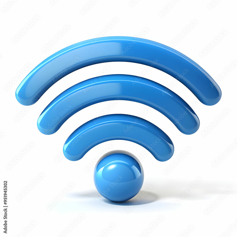 a 3d representation of WIFI waves isolated on white background a 3d representation of WIFI waves isolated on white background