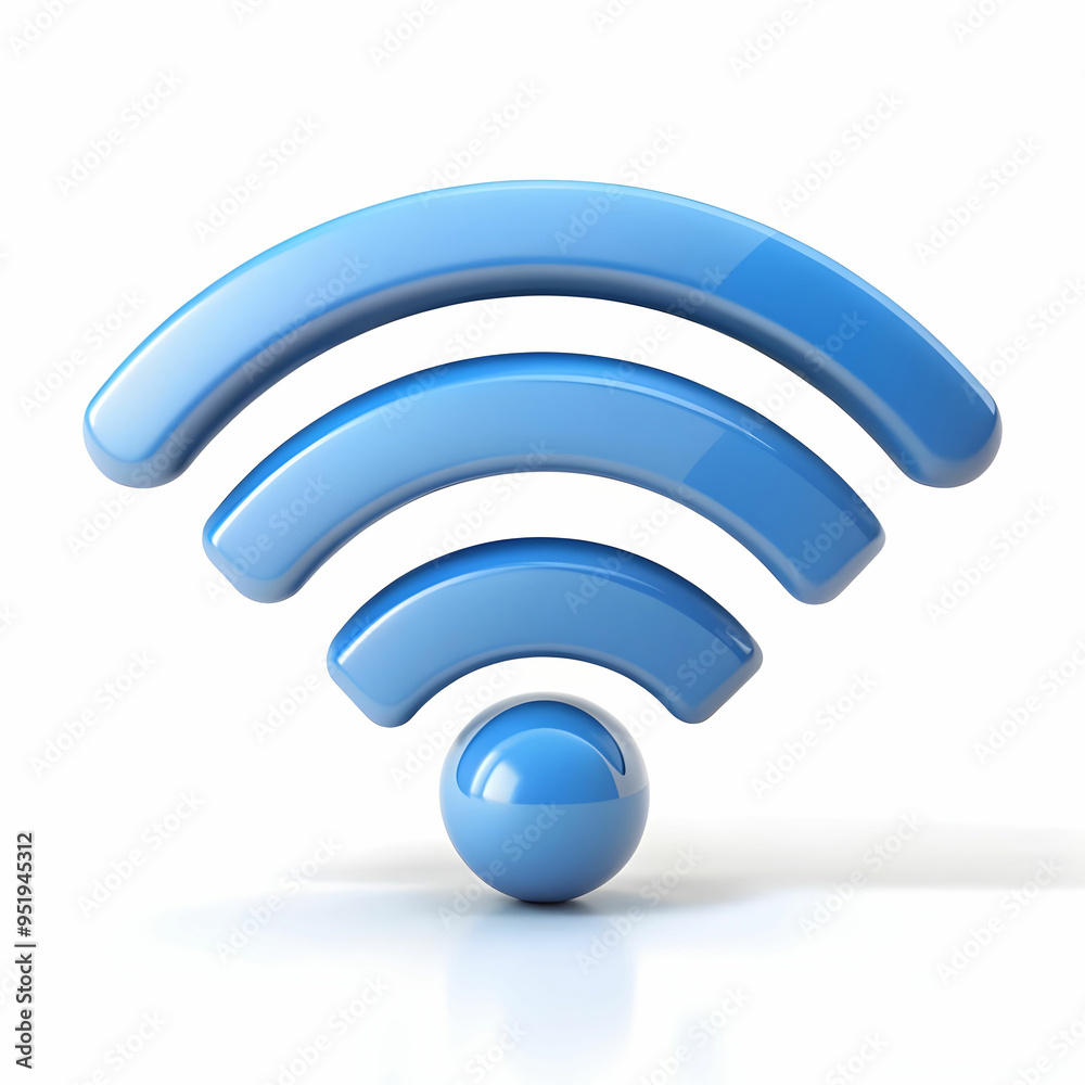 a 3d representation of WIFI waves isolated on white background a 3d representation of WIFI waves isolated on white background