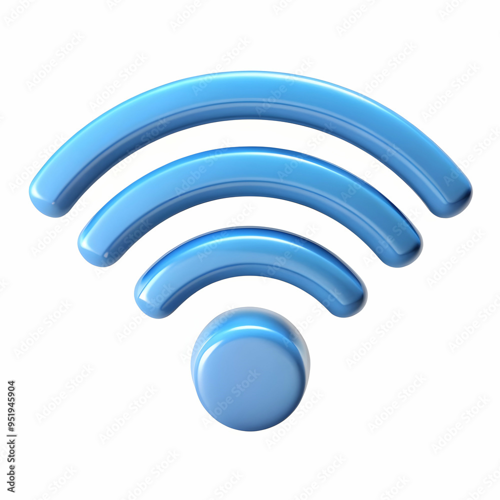 a 3d representation of WIFI waves isolated on white background a 3d representation of WIFI waves isolated on white background