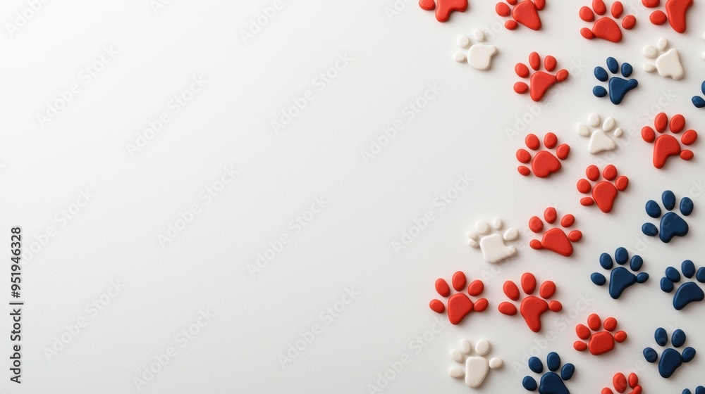 Unity and Friendship in Dog Paws Circle - Abstract Background Design for Dog Day Celebration with Copy Space Unity and Friendship in Dog Paws Circle - Abstract Background Design for Dog Day Celebration with Copy Space