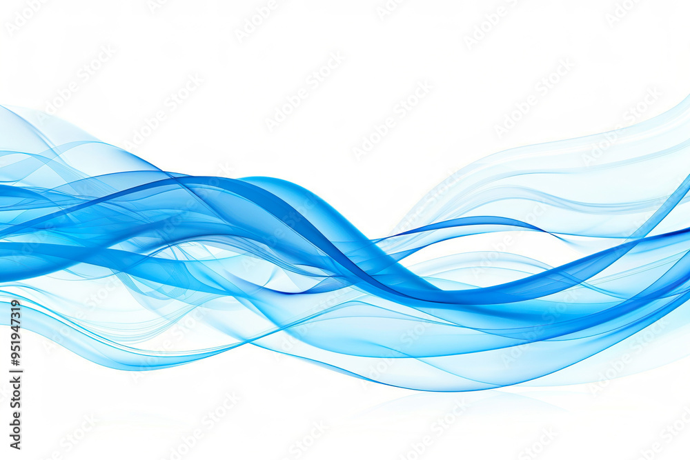 Obraz premium Blue abstract wave background with white, generative ai image.,
