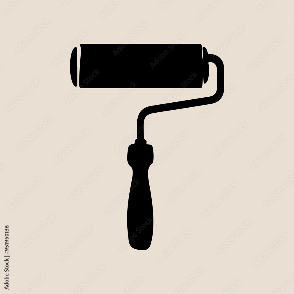 Minimalist Paint Roller Silhouette Vector – Home Renovation Icon Minimalist Paint Roller Silhouette Vector – Home Renovation Icon