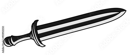 Single greatsword isolated on white background. Vector illustration editable and scalable EPS file, easy to print. Graphic black and white flat silhouette design. For logos, icons, emblems, etc