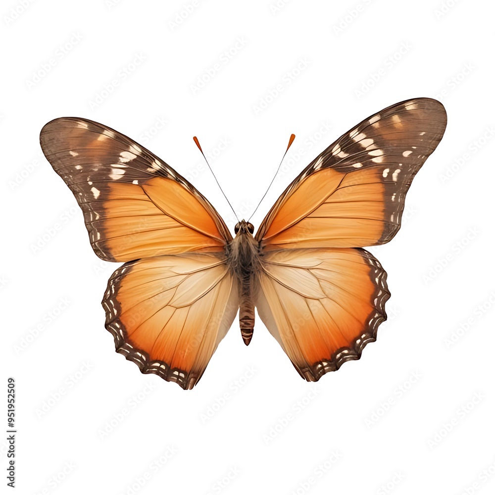 Obraz premium Orange butterfly, isolated on white background.