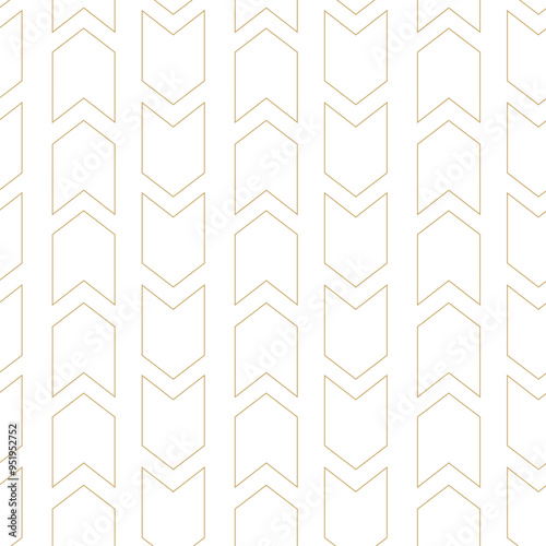 Abstract geometric pattern with crosses, stripes, lines. Seamless vector background. White and gold ornament. Modern reticulated graphic design.