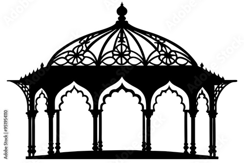 Charbagh Trellis silhouette vector illustration