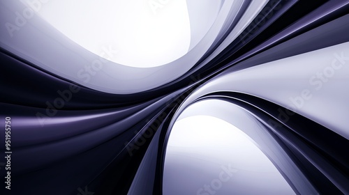 Abstract curved lines in shades of purple and white creating a dynamic flow