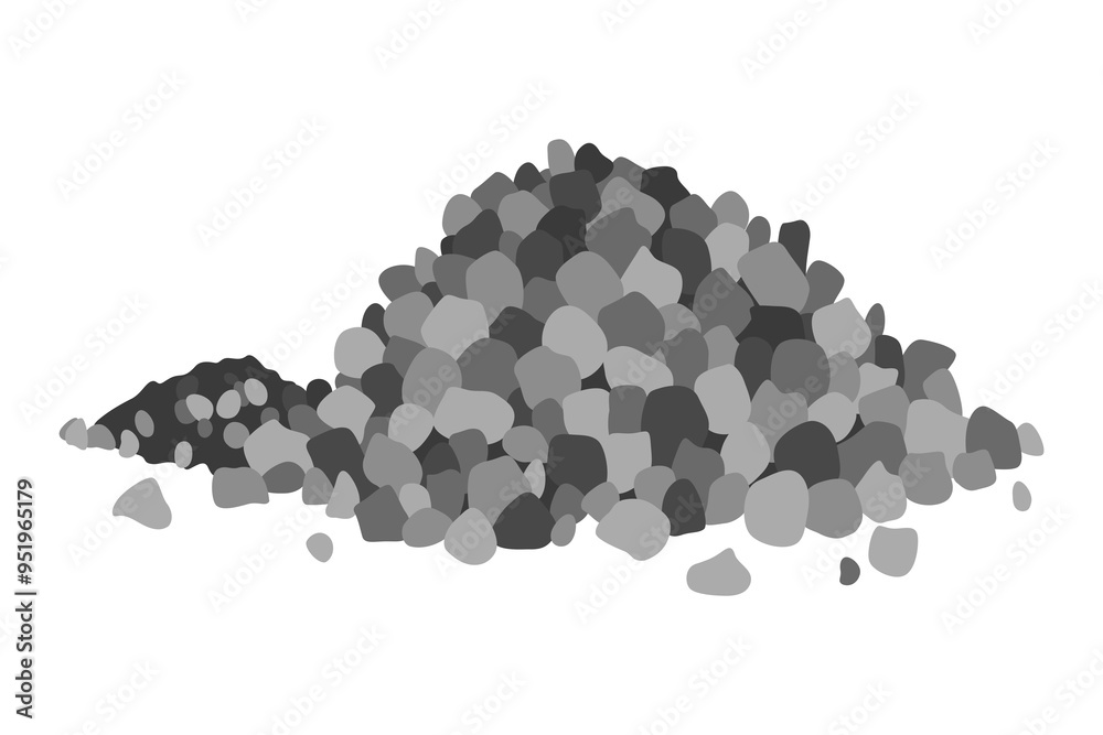 Building material. Heap of gravel. Cartoon supplies for buildings works. Construction concept. Illustration can be used for construction sites or illustrate renovation works