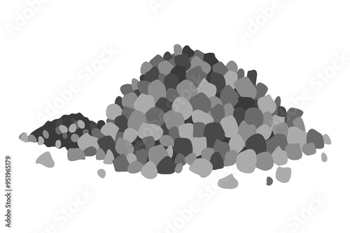 Obraz na płótnie Building material. Heap of gravel. Cartoon supplies for buildings works. Construction concept. Illustration can be used for construction sites or illustrate renovation works w salonie