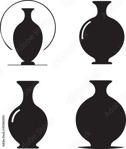 Vase silhouette, Vase icon, Vase vector, 