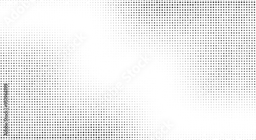 Retro grunge overlay halftone dot pixel pattern backdrop, gradient texture and digital technology background in pop art comic style. Distressed halftone dotted banner frame for social media business.
