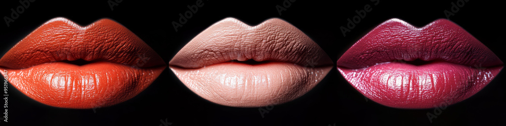 Fototapeta premium High Contrast Lips in Metallic and Glossy Shades