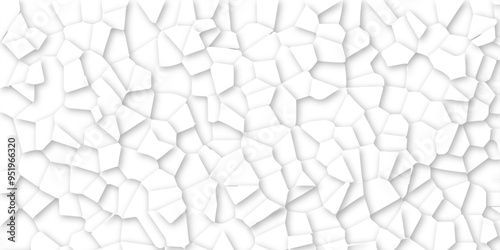 Abstract vector design 3d digital background white broken glass effect wall crack broken wall. Random lines decay grungy texture desolate distressed plates