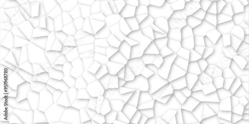 Abstract vector design 3d digital background white broken glass effect wall crack broken wall. Random lines decay grungy texture desolate distressed plates