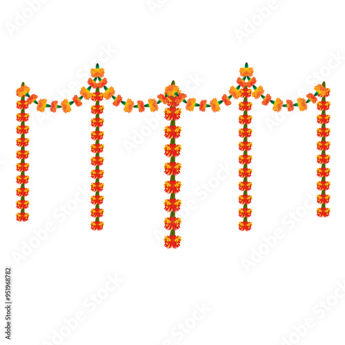 toran, garland, marigold toran, indian tradition, indian festival toran, indian festival garland hangings, ganpati, diwali navratri garland illustration.svg, garland hangings, flower hanging, toran
