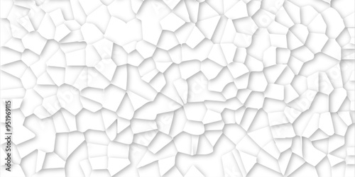 Abstract vector design 3d digital background white broken glass effect wall crack broken wall. Random lines decay grungy texture desolate distressed plates