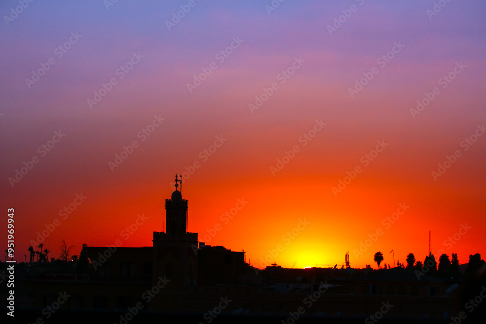 Sunset at Marrakesh city, Morocco, North Africa. Sunset at Marrakesh city, Morocco, North Africa.