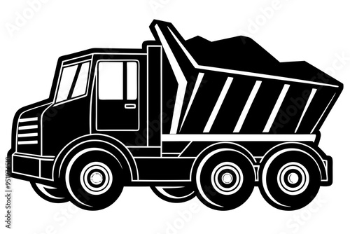 Dump Truck Silhouette Vector Illustration