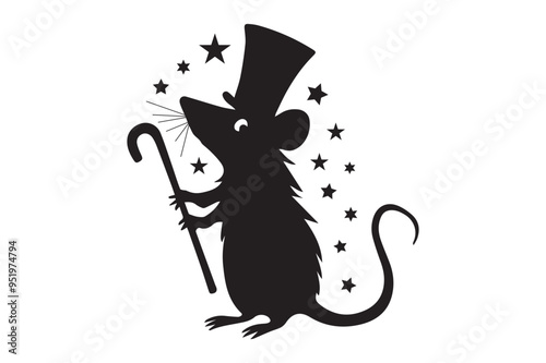 Funny Rat Illustration, simple vector art style