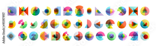 Abstract geometric design. Vector illustration made of various overlapping elements. Applicable for banners, placards, posters, flyers.