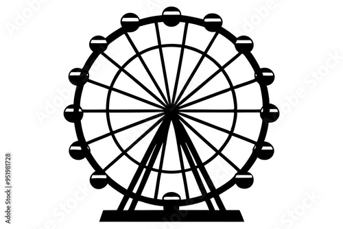 ferris wheel silhouette vector illustration