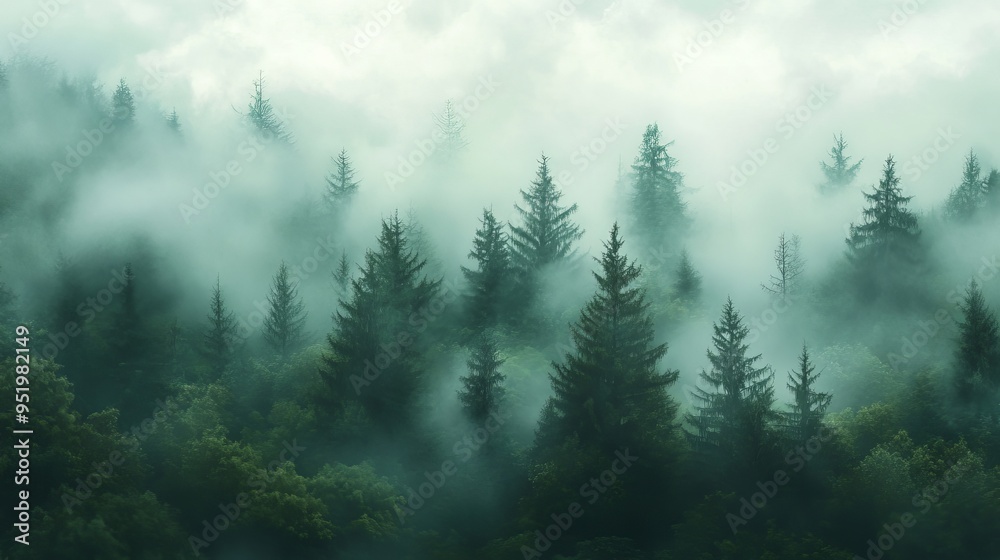 A serene forest emerges from a thick fog, its lush green trees shrouded in mystery. The foliage boasts a vibrant tapestry of emerald hues, painting a tranquil scene. A serene forest emerges from a thick fog, its lush green trees shrouded in mystery. The foliage boasts a vibrant tapestry of emerald hues, painting a tranquil scene.