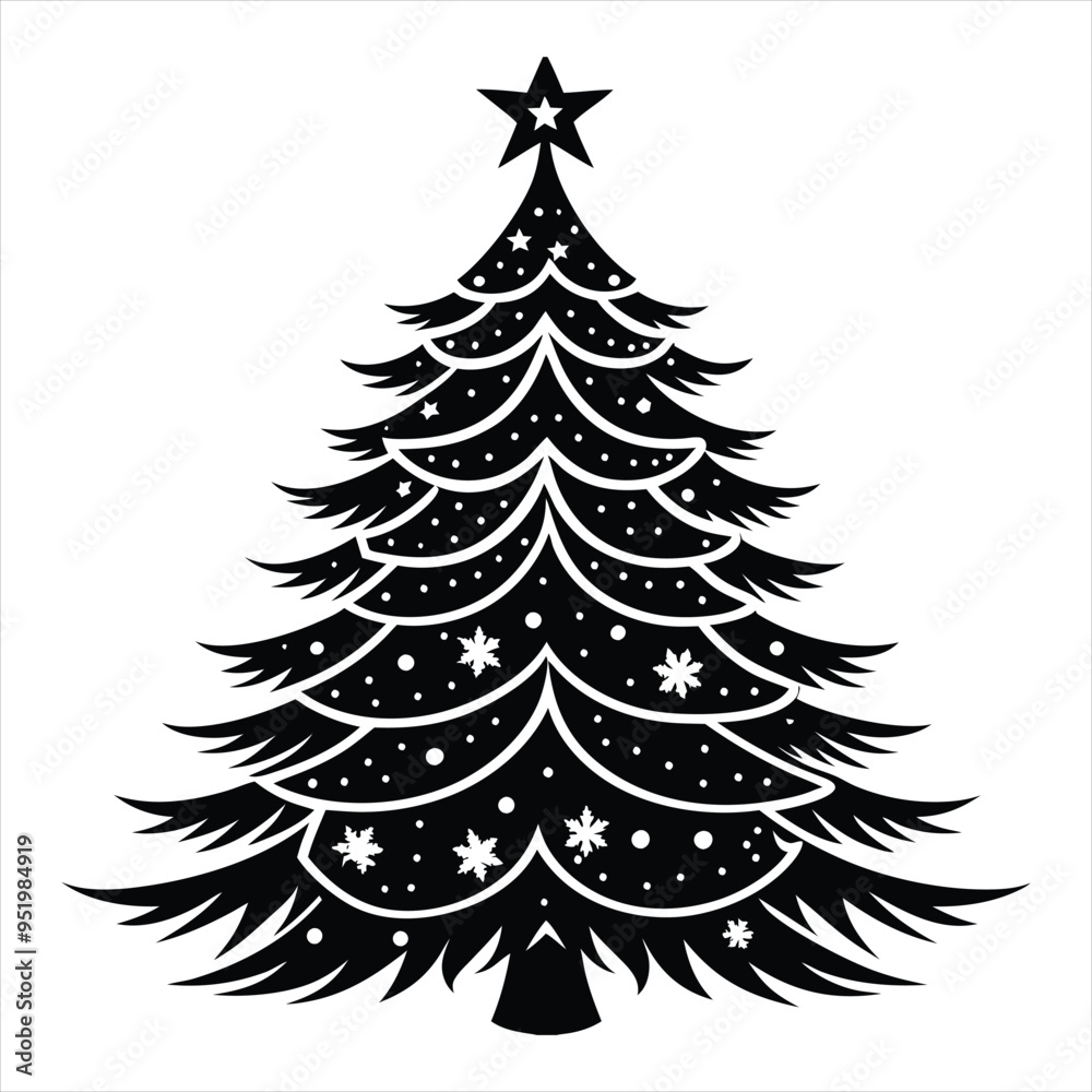 Christmas tree silhouette vector