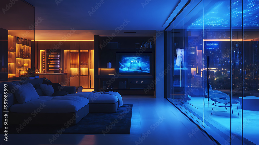 Advanced Interior Design Featuring Invisible Smart Surfaces Responding to Touch and Voice Commands. Advanced Interior Design Featuring Invisible Smart Surfaces Responding to Touch and Voice Commands.