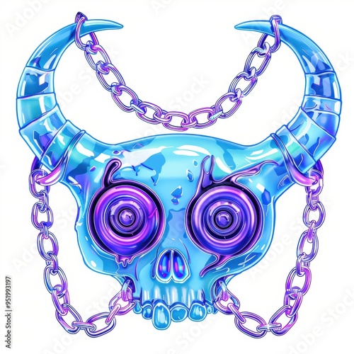 Medium shot of Cute cartoon monster like bacteria, isolated on a white background 