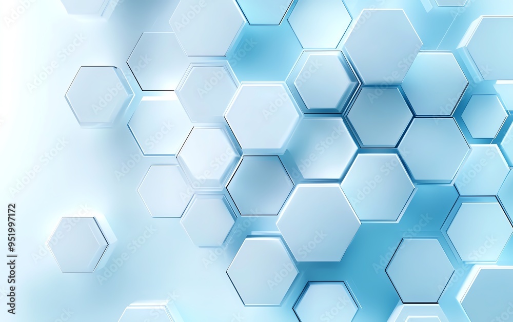 Abstract blue and white hexagonal pattern background. Abstract blue and white hexagonal pattern background.