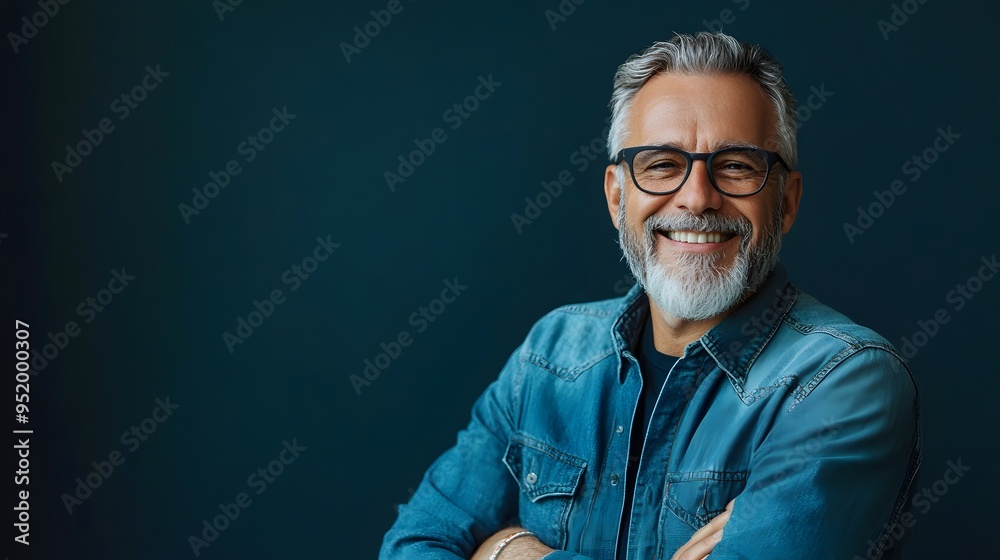 84. A middle-aged person expressing pride with a proud smile and confident stance 84. A middle-aged person expressing pride with a proud smile and confident stance