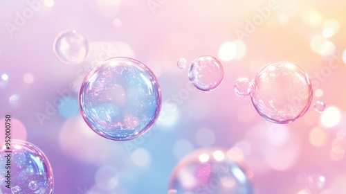 Floating Bubbles on a Dreamy Background