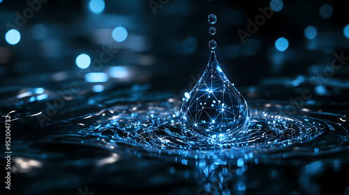 Abstract art background of technological water drops