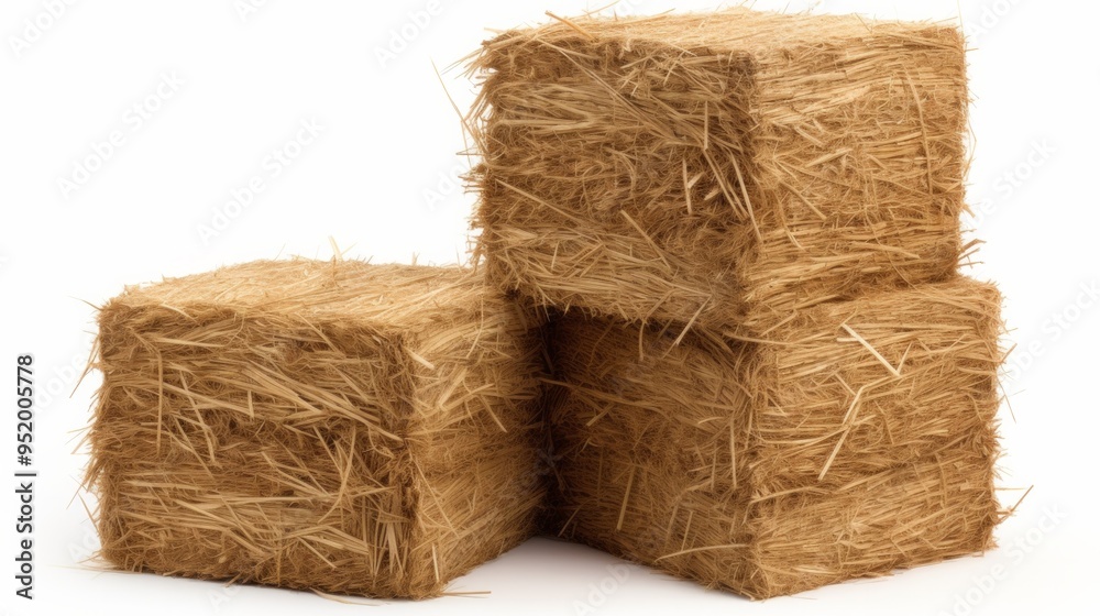 Golden yellow haystack isolated on a white background hay is a tightly joined bale of straw. Neural network ai generated art Golden yellow haystack isolated on a white background hay is a tightly joined bale of straw. Neural network ai generated art