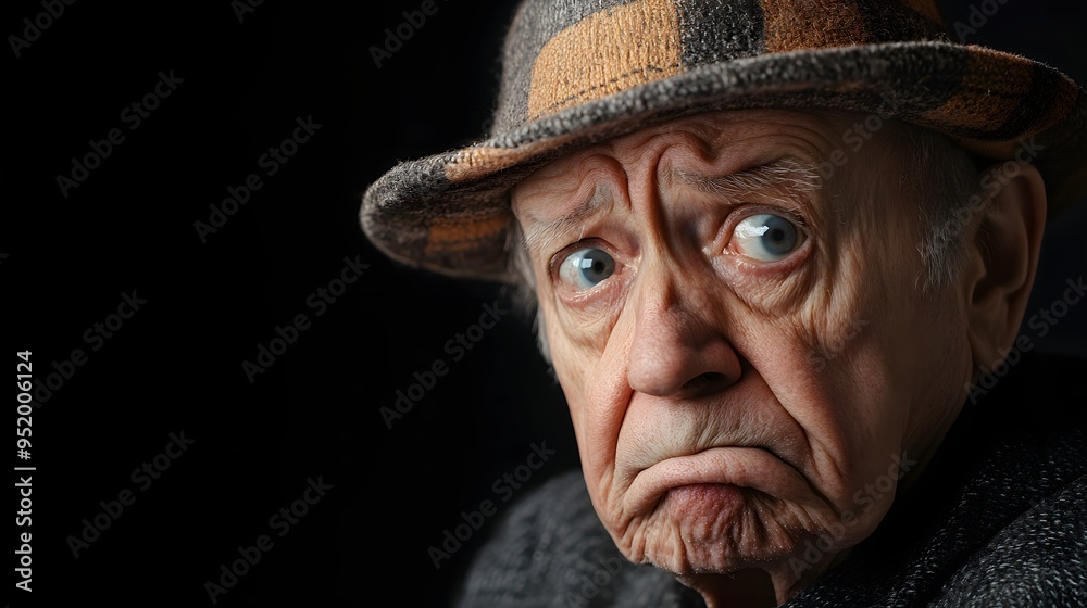 73. An elderly person expressing confusion with a furrowed brow and puzzled look 73. An elderly person expressing confusion with a furrowed brow and puzzled look