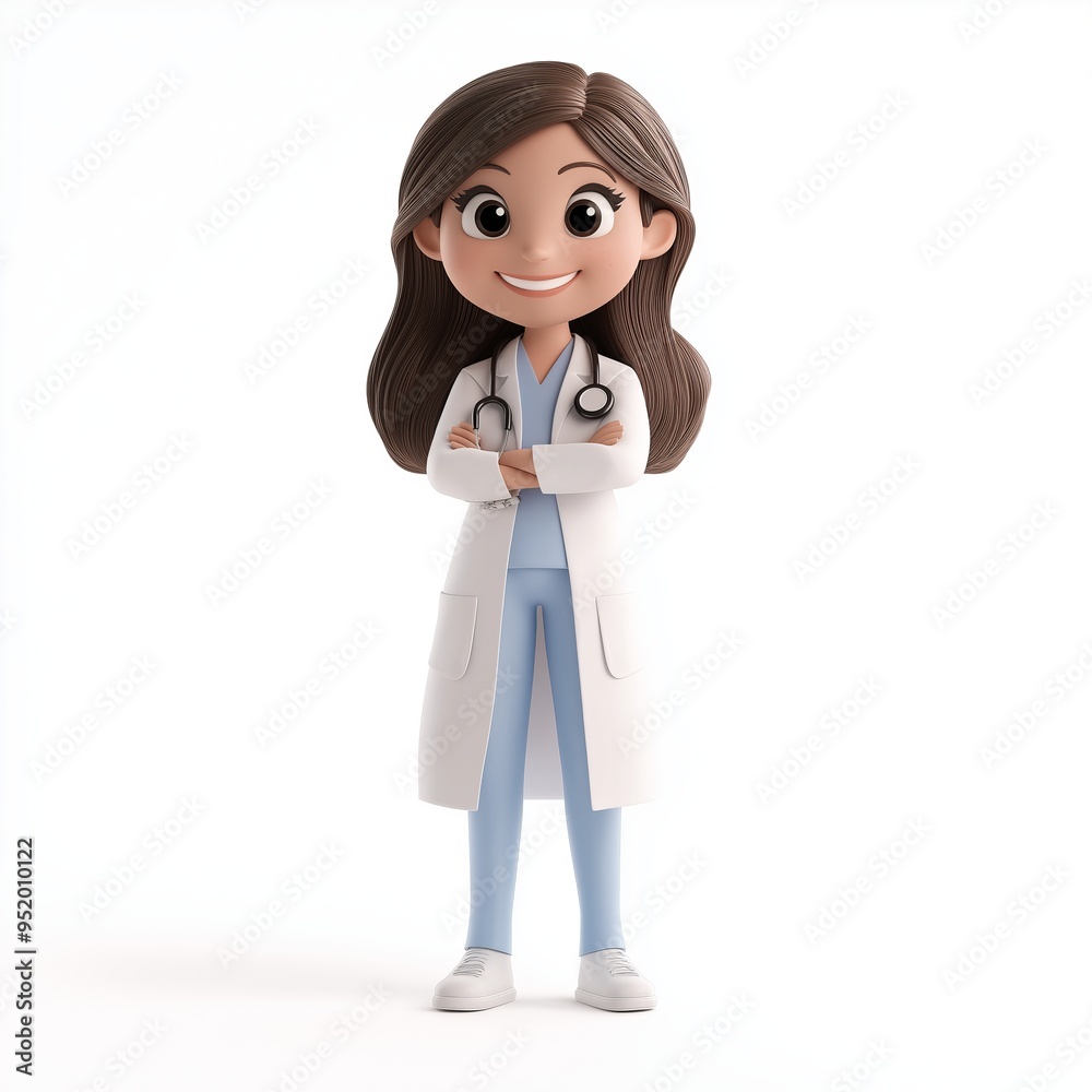 3D Cartoon Doctor Illustration: Healthcare Professional 3D Cartoon Doctor Illustration: Healthcare Professional